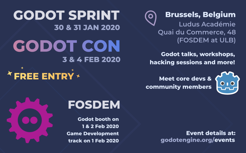 GodotCon Brussels 2020 event banner
